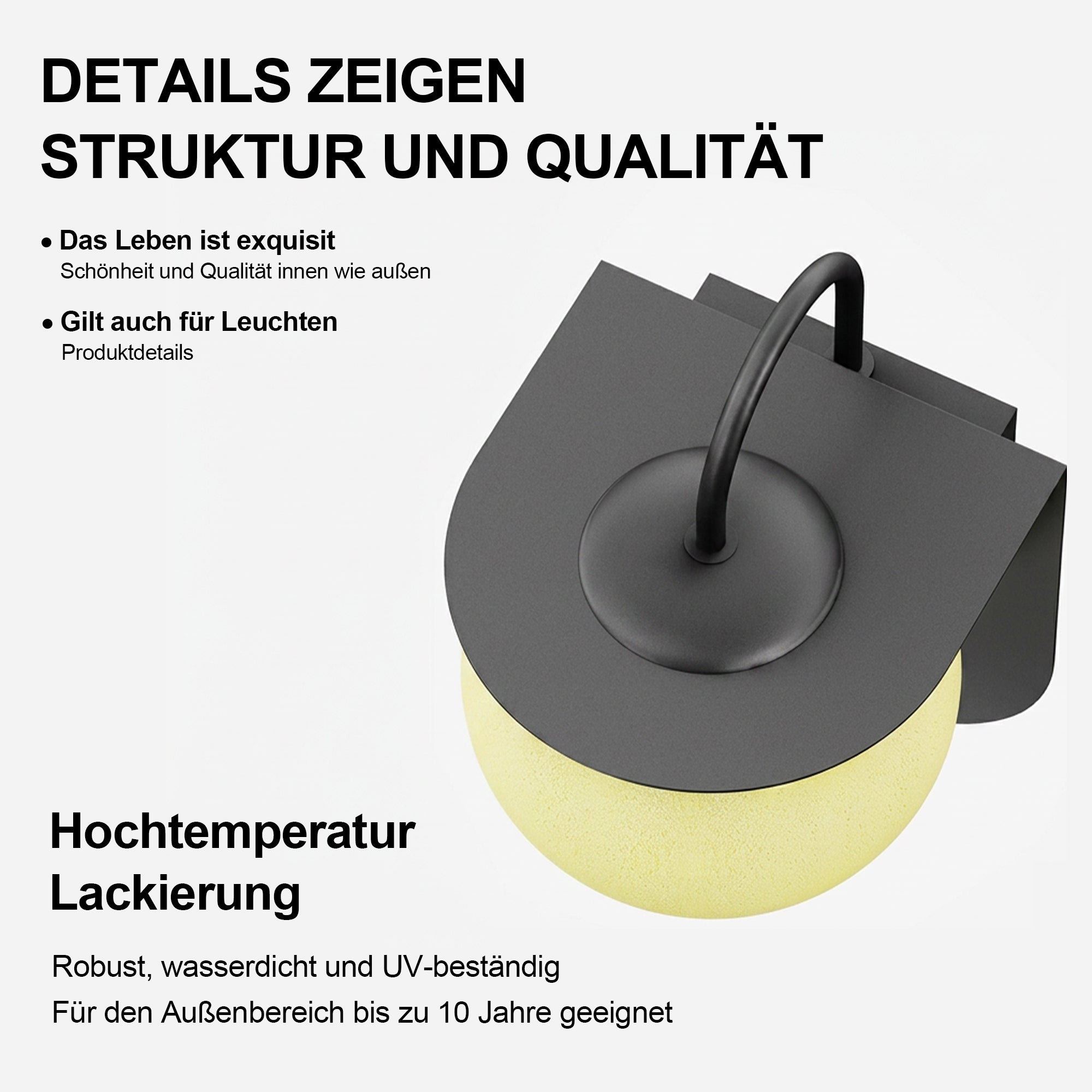 Moderne wasserdichte Außenwandleuchte für Villa, Garten und Balkon – Mond-Design, hochwertige Stimmungslampe für Eingangsbereich und Terrasse