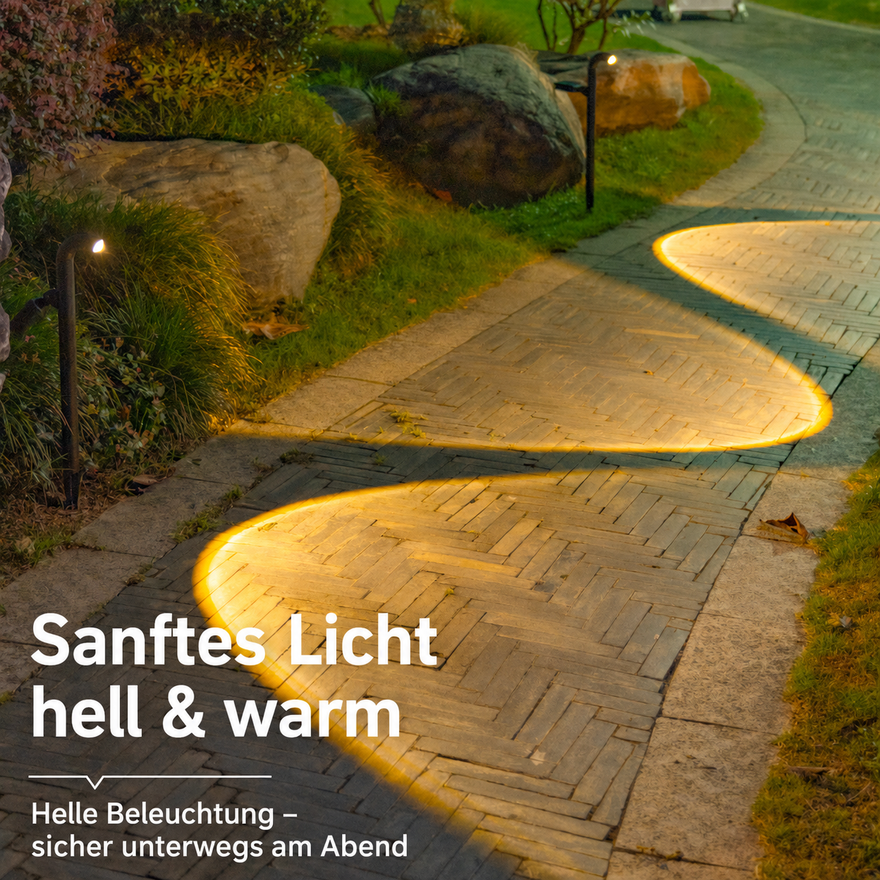 Solar Außenleuchte für Garten – LED Wegeleuchte für Hof, Einfahrt & Terrasse, dekorative Gartenbeleuchtung für Landschaft & Atmosphäre