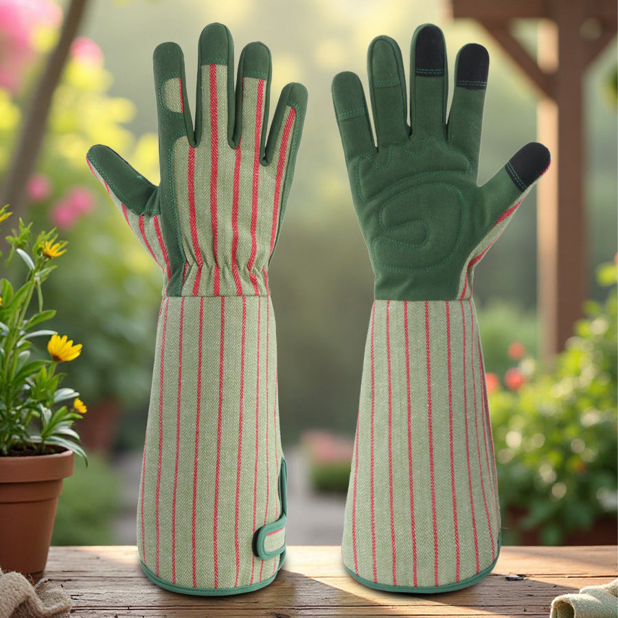 Gartenhandschuhe mit langem Schaft – stichfeste & rutschfeste Schutzhandschuhe für Gartenarbeit & Pflanzenpflege
