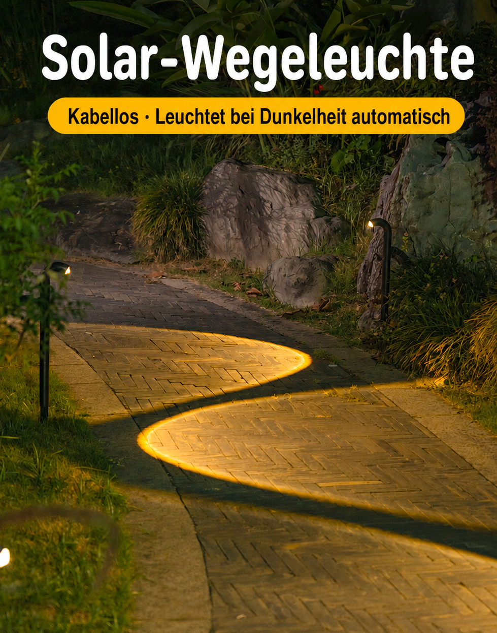 Solar Außenleuchte für Garten – LED Wegeleuchte für Hof, Einfahrt & Terrasse, dekorative Gartenbeleuchtung für Landschaft & Atmosphäre