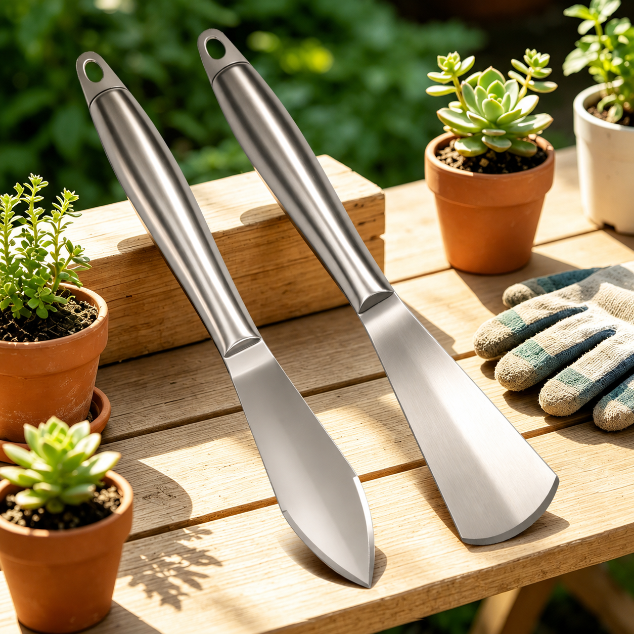 Multifunktionale Edelstahl-Gartenschaufel – Pflanzschaufel für Blumen, Gemüse & Kräuter, kleine Schaufel für Gartenarbeit, Strand & Wildkräutersammeln