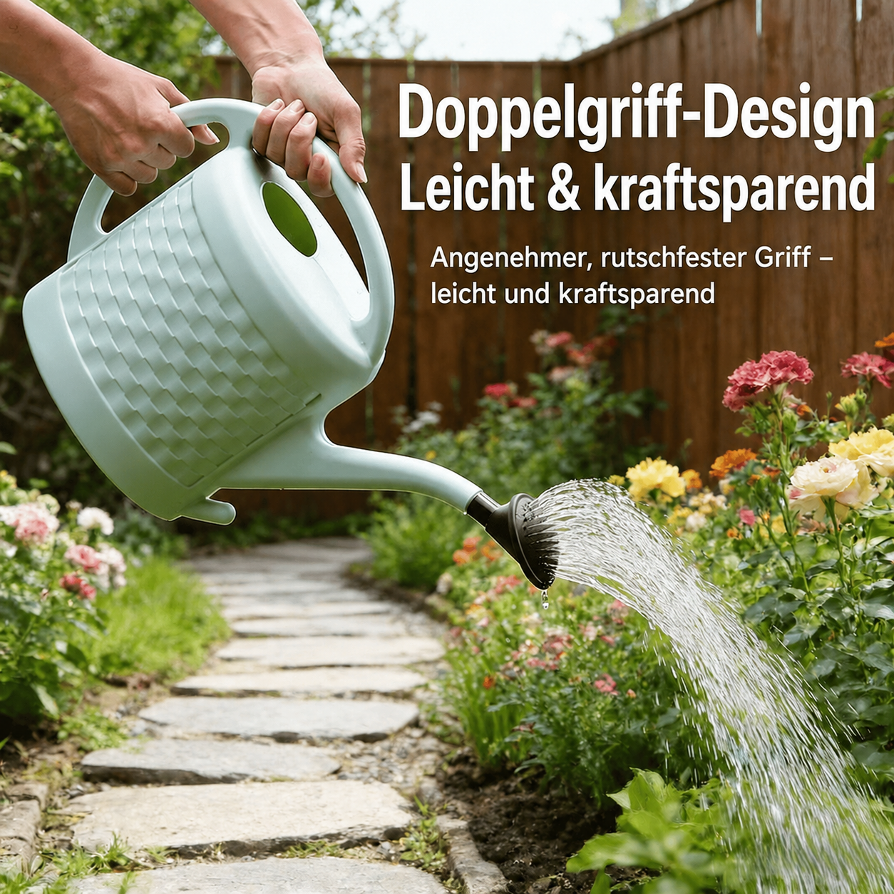 Gießkanne mit Langhals – große Kunststoff-Gartengießkanne für Garten, Blumen & Gemüse