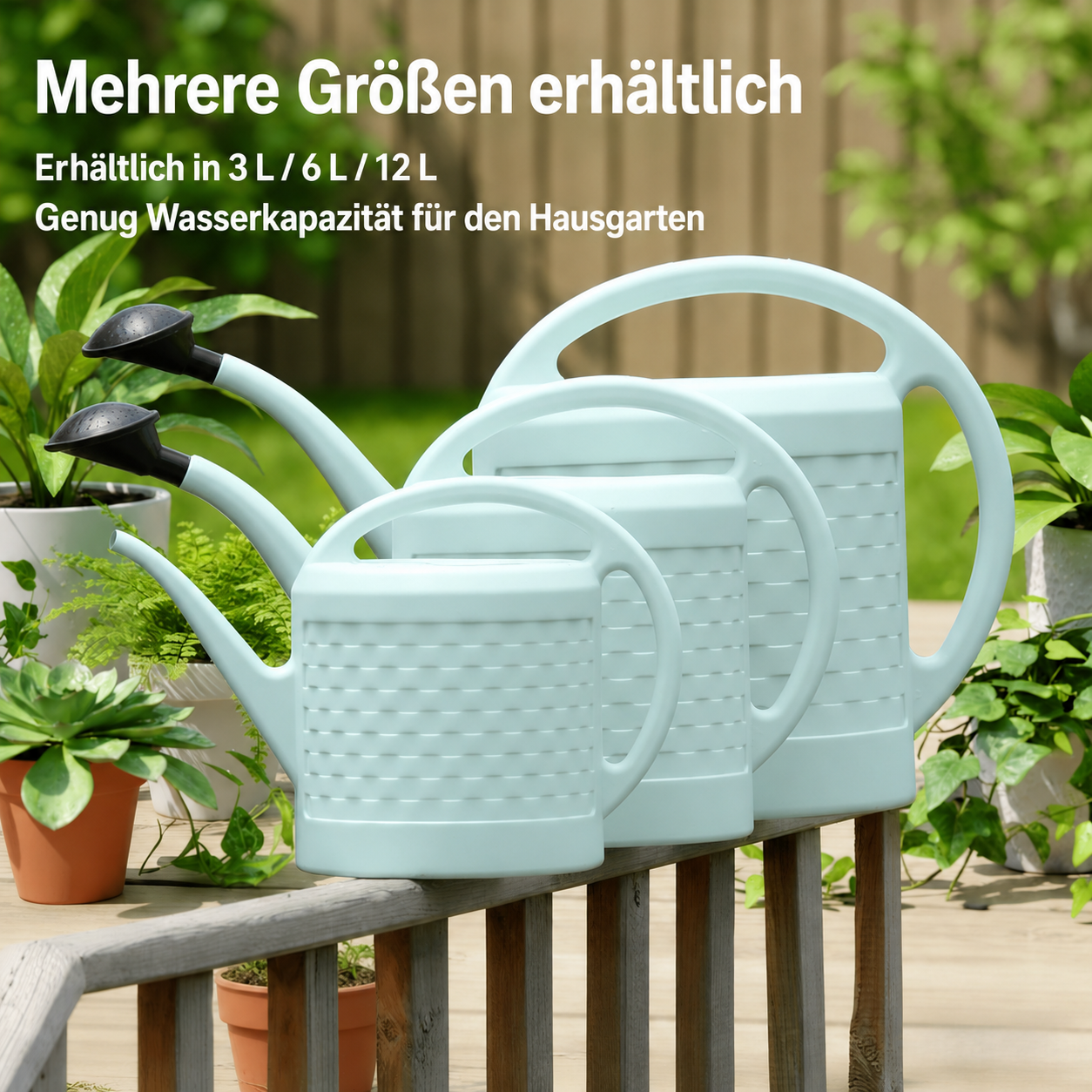 Gießkanne mit Langhals – große Kunststoff-Gartengießkanne für Garten, Blumen & Gemüse