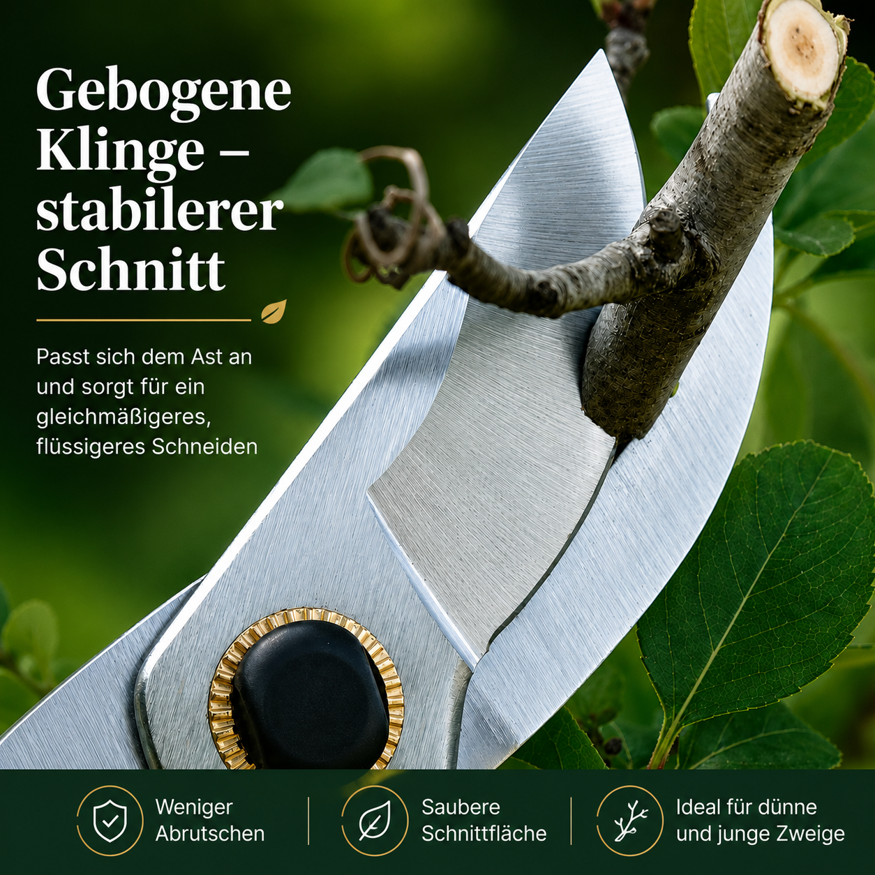 Ergonomische Astschere für Garten – kraftvolle Gartenschere für dicke Äste, Obstbäume, Blumen und Veredelung