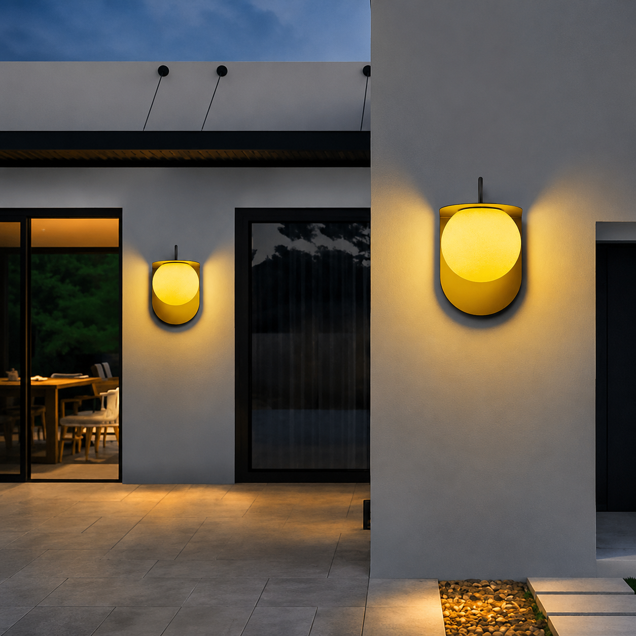 Moderne wasserdichte Außenwandleuchte für Villa, Garten und Balkon – Mond-Design, hochwertige Stimmungslampe für Eingangsbereich und Terrasse